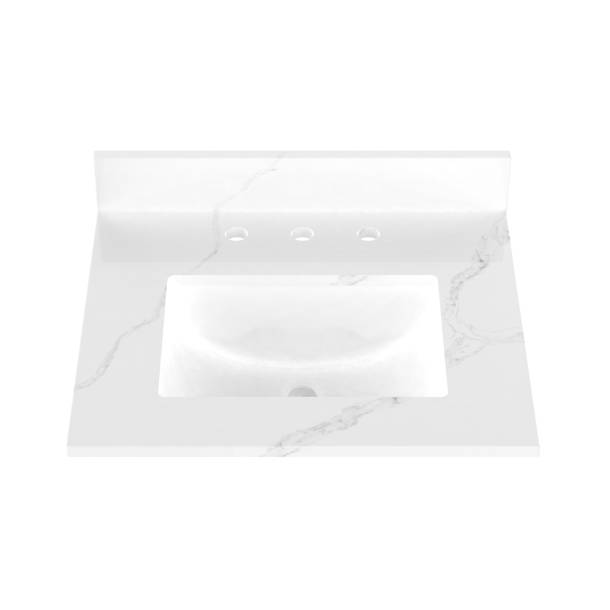 25'' Single Vanity Top with Sink and 3 Faucet Holes Wayfair